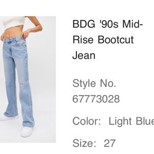 BDG mid rise boot cut Jean only worn twice